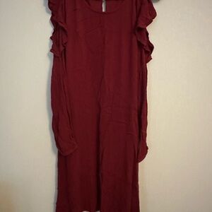 Old Navy Burgundy Long Sleeve cold shoulder dress M